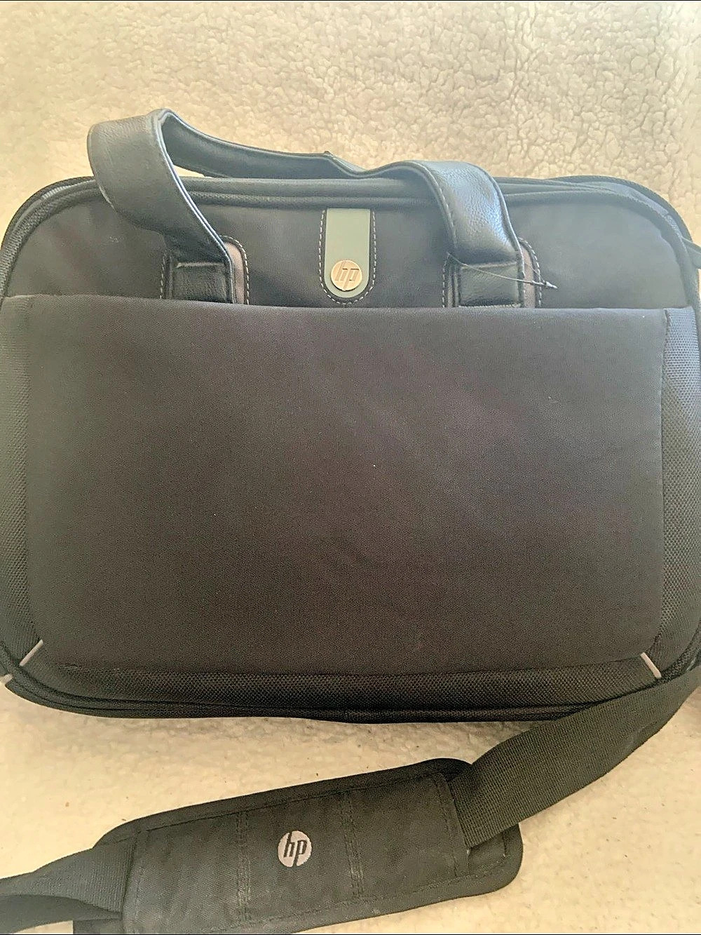 HP Logo Briefcase Laptop Bag w/ Shoulder Strap Black